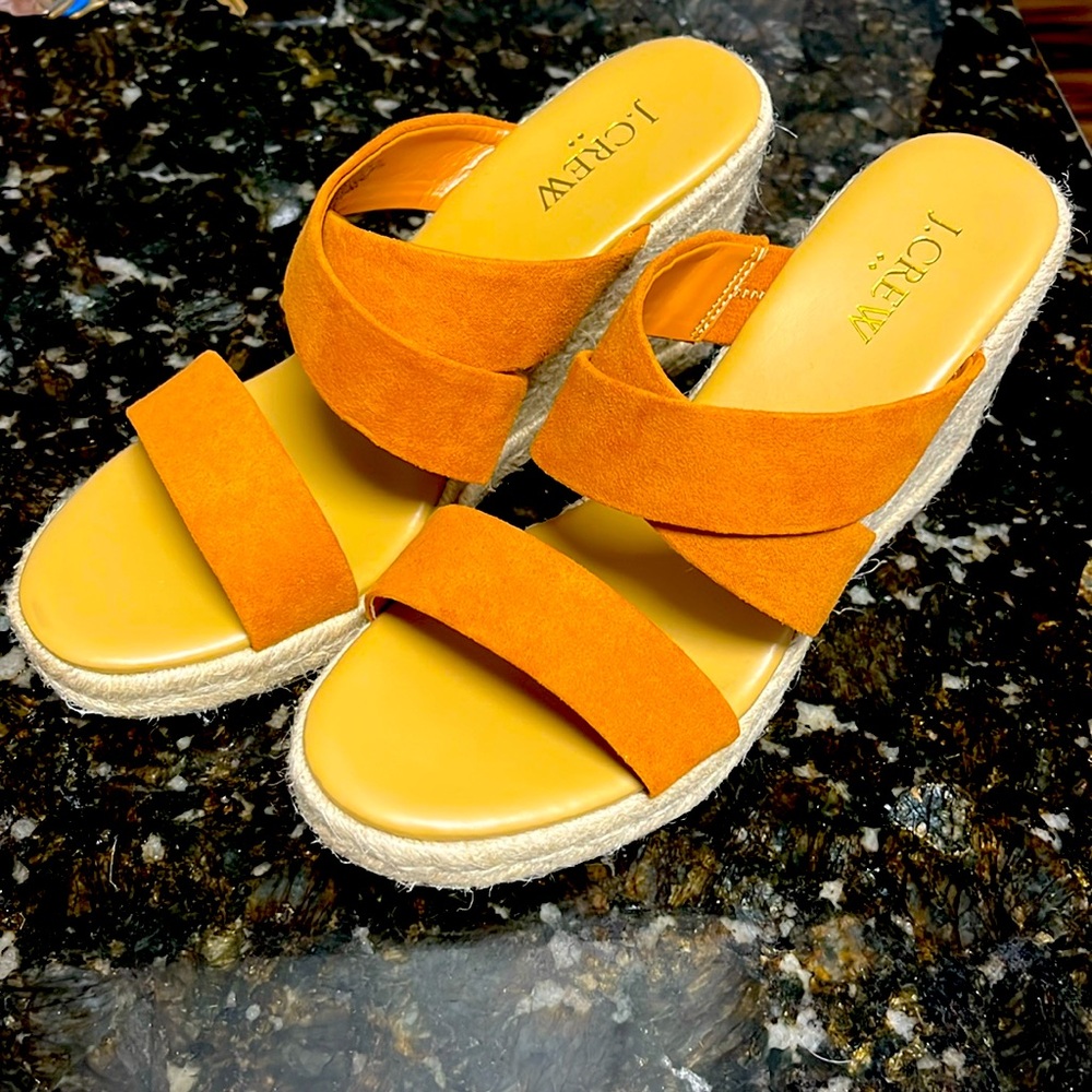 J. Crew Tan Wedge Espadrilles
